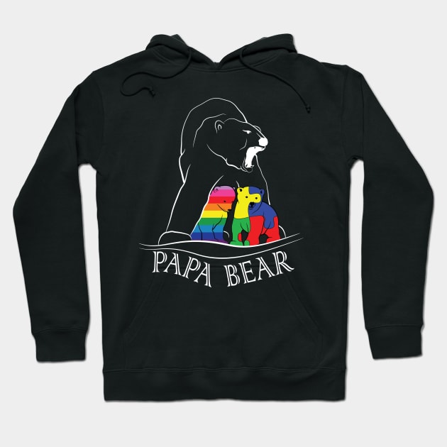 Papa Bear PRIDE and Autism Shirt Hoodie by Ta'veren Tavern